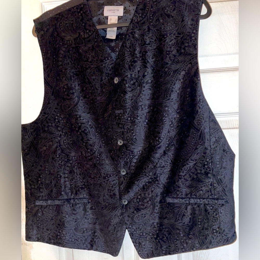 Liz Claiborne Mens Paisley Print Vest Dinner Formal Evening Prom Size Large New